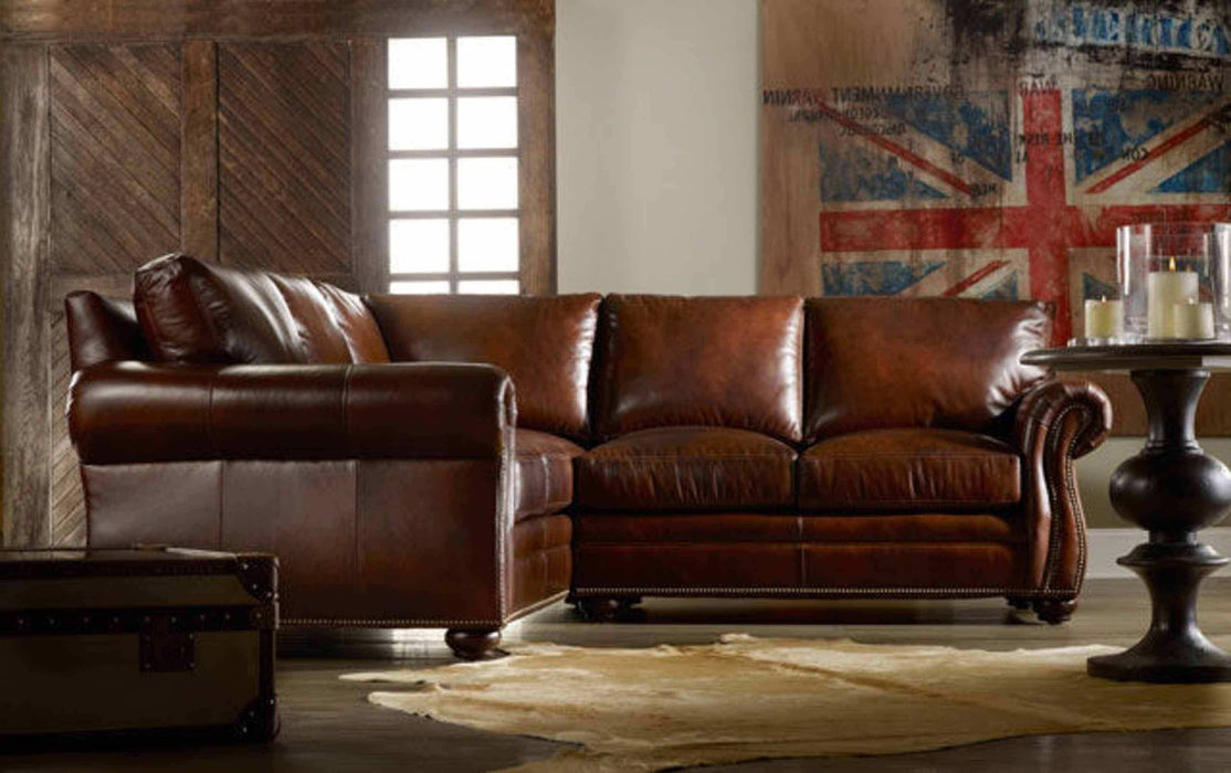 Sterling Leather Sectional | American Heritage | Wellington's Fine Leather Furniture