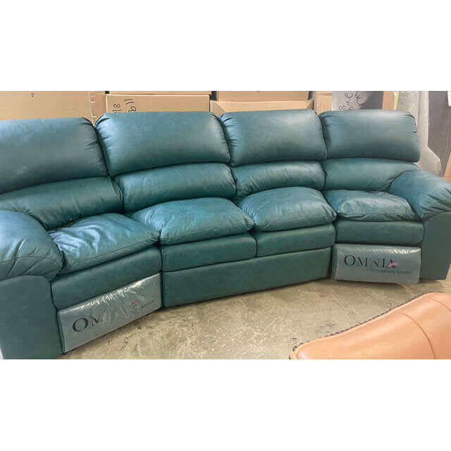 Catera 4 Cushion Leather Power Reclining Conversation Sofa | Clearance Furniture | Wellington's Fine Leather Furniture
