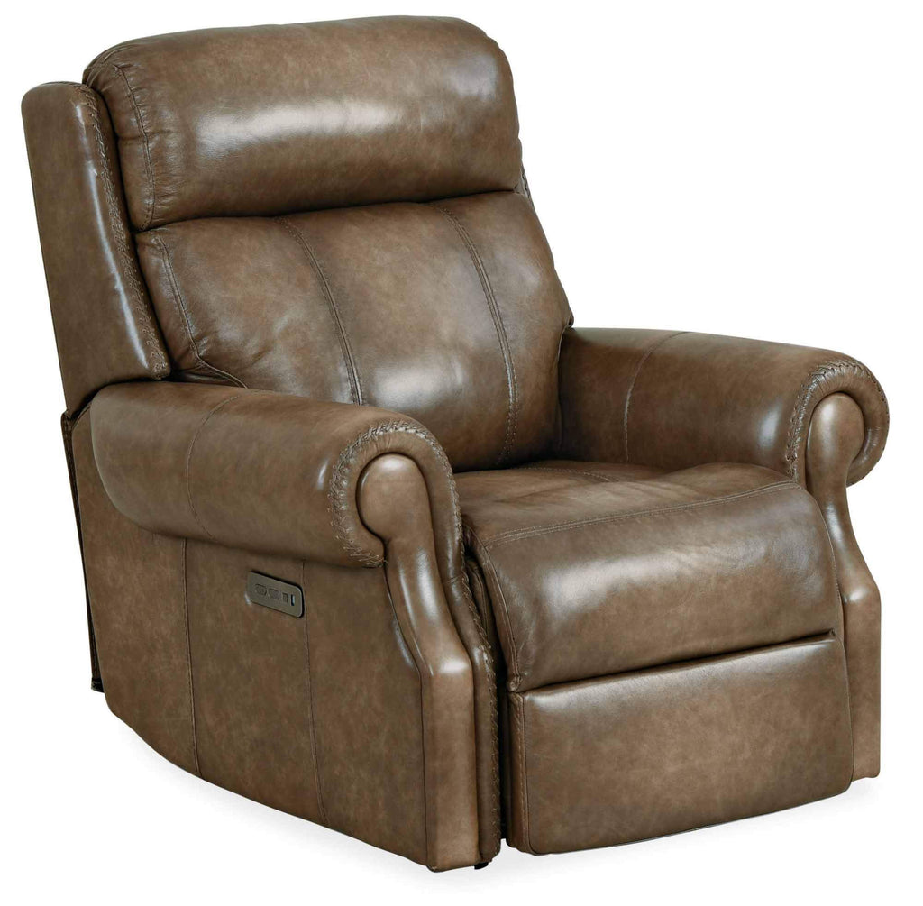 Brooks Leather Power Recliner With Articulating Headrest | Budget Elegance | Wellington's Fine Leather Furniture