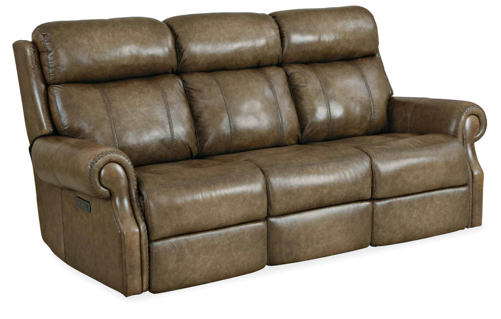 Brooks Leather Power Reclining Sofa With Articulating Headrest | Budget Elegance | Wellington's Fine Leather Furniture