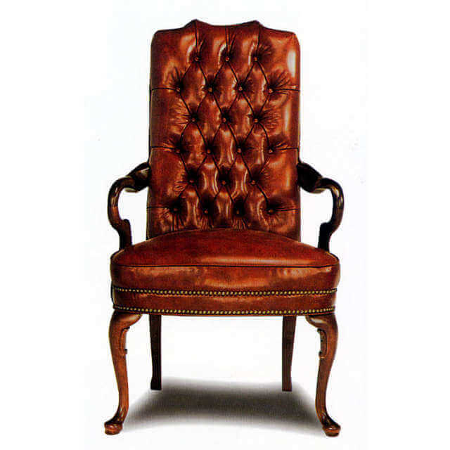 Tufted Back Gooseneck Leather Chair | American Heirloom | Wellington's Fine Leather Furniture