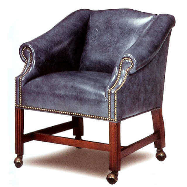 Highlands Leather Chair With Casters | American Heirloom | Wellington's Fine Leather Furniture