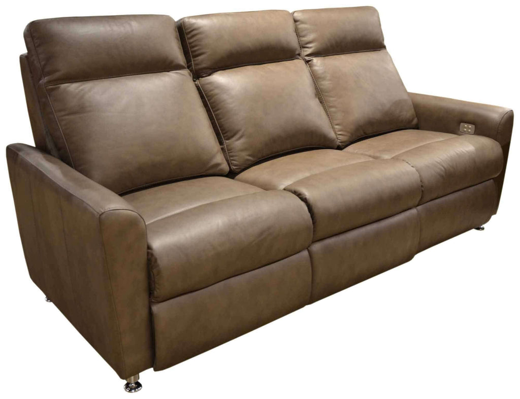 Muller Leather Power Reclining Loveseat With Articulating Headrest | American Style | Wellington's Fine Leather Furniture