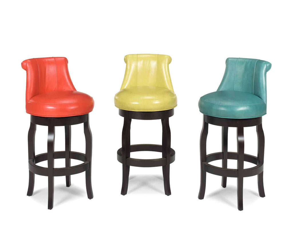 Caribbean Leather Swivel Bar Stool | American Heirloom | Wellington's Fine Leather Furniture