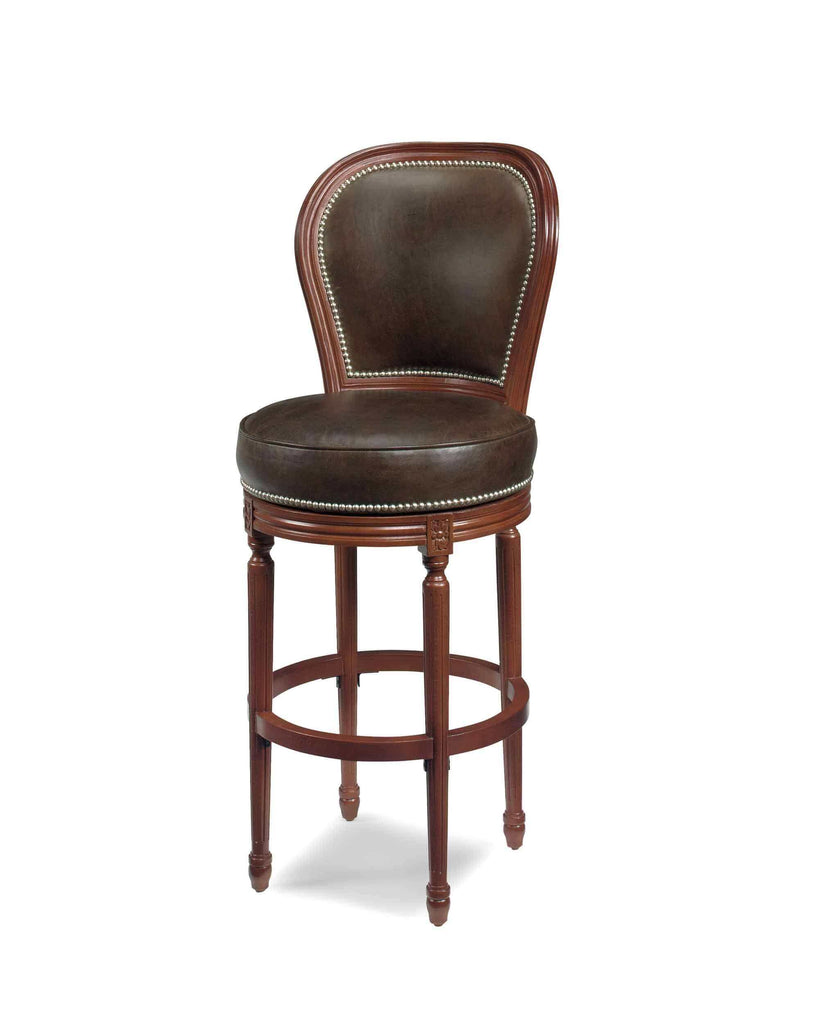 Gerber Leather Swivel Bar Stool | American Heirloom | Wellington's Fine Leather Furniture