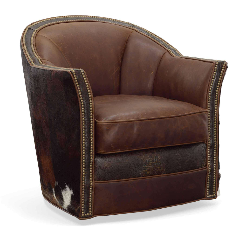 Chesney Leather Swivel Chair | American Tradition | Wellington's Fine Leather Furniture