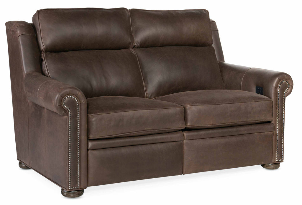 Reece Leather Power Reclining Loveseat With Articulating Headrest | American Heritage | Wellington's Fine Leather Furniture