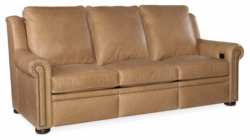 Reece Leather Power Reclining Sofa With Articulating Headrest - 3 Seat Recline | American Heritage | Wellington's Fine Leather Furniture