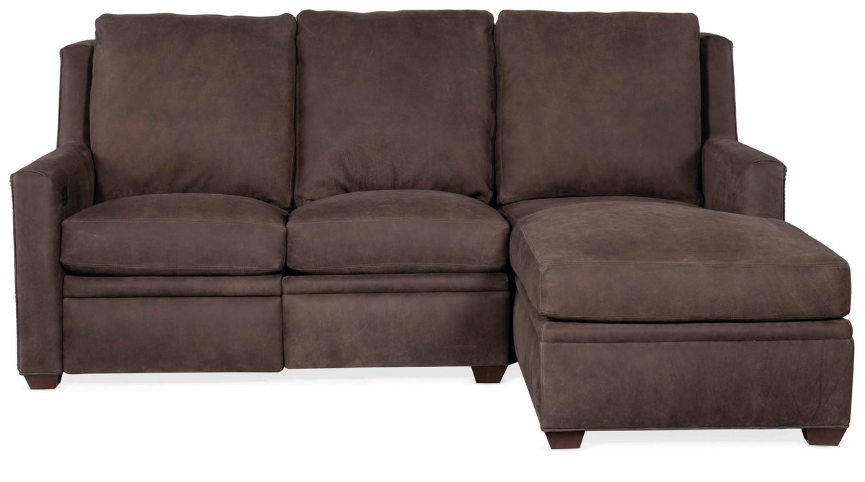 Revelin Leather Power Reclining Sofa With Articulating Headrest With Chaise