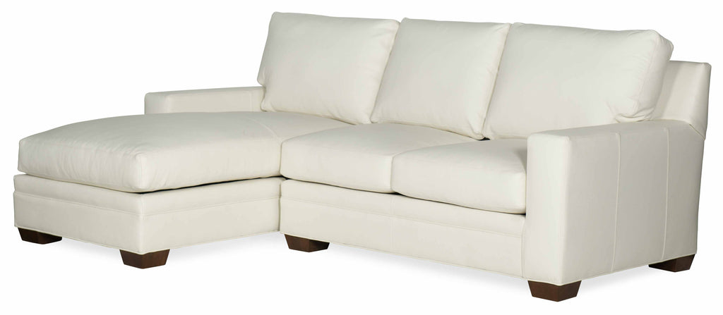 Hanley Leather Sofa With Chaise | American Heritage | Wellington's Fine Leather Furniture