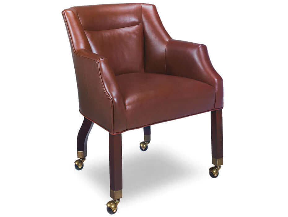 Grayce Leather Game Chair With Casters | American Heirloom | Wellington's Fine Leather Furniture