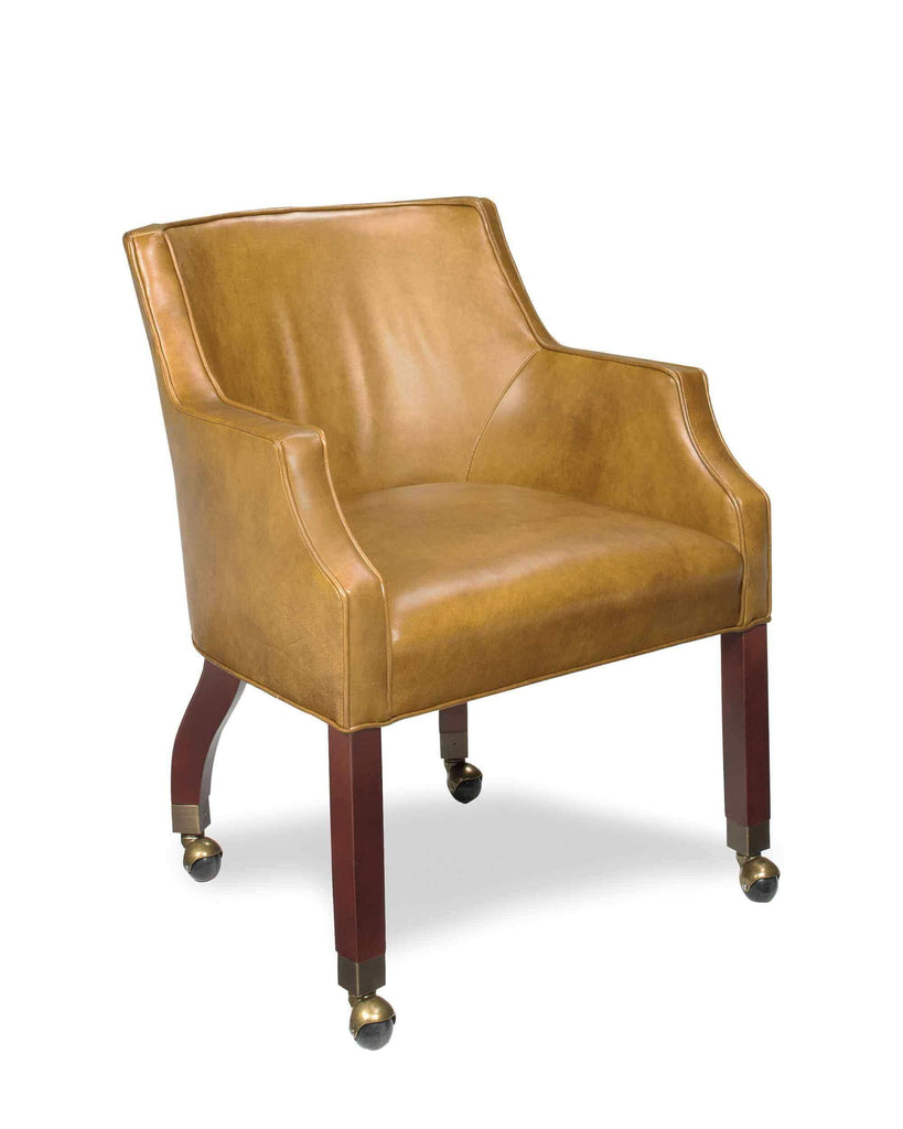 Gwen Leather Game Chair With Casters | American Heirloom | Wellington's Fine Leather Furniture