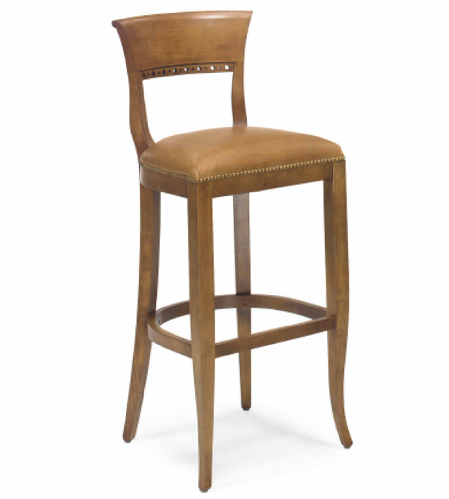 Gaines Leather Bar Stool | American Heirloom | Wellington's Fine Leather Furniture