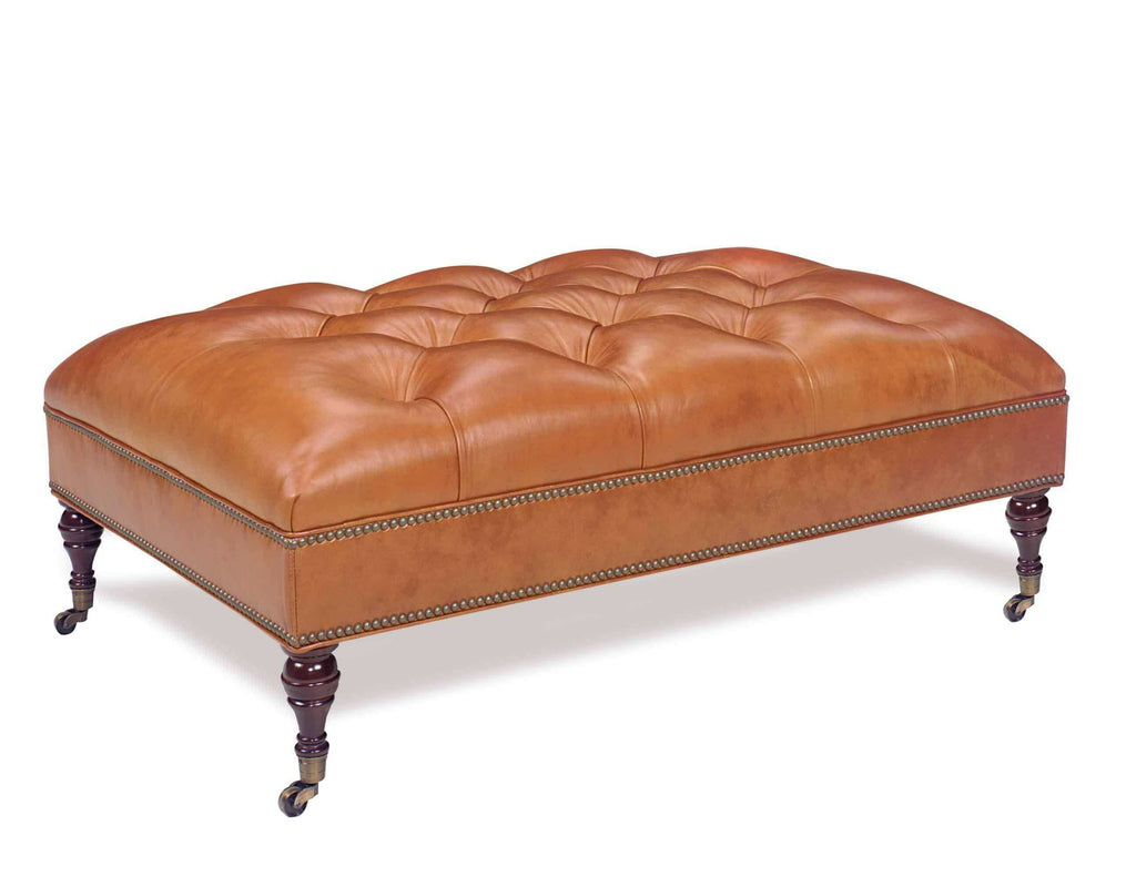 Hancock Leather Ottoman | American Heirloom | Wellington's Fine Leather Furniture