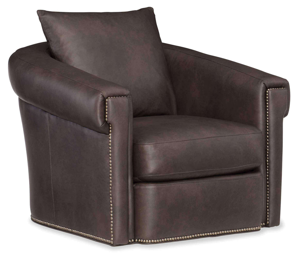 Andre Leather Swivel Glide Chair | American Heritage | Wellington's Fine Leather Furniture