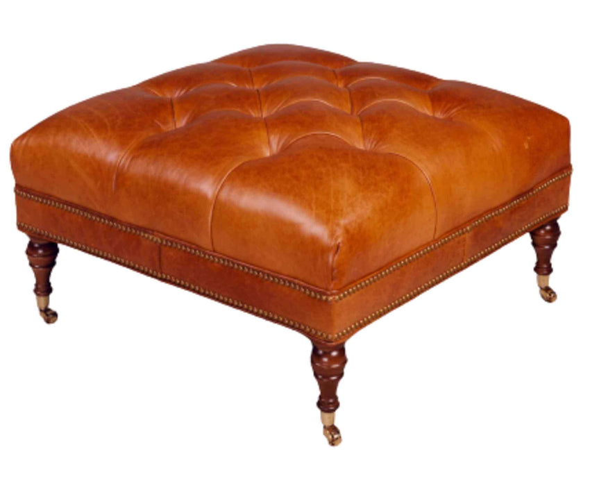 Grover Leather Cocktail Ottoman | American Heirloom | Wellington's Fine Leather Furniture