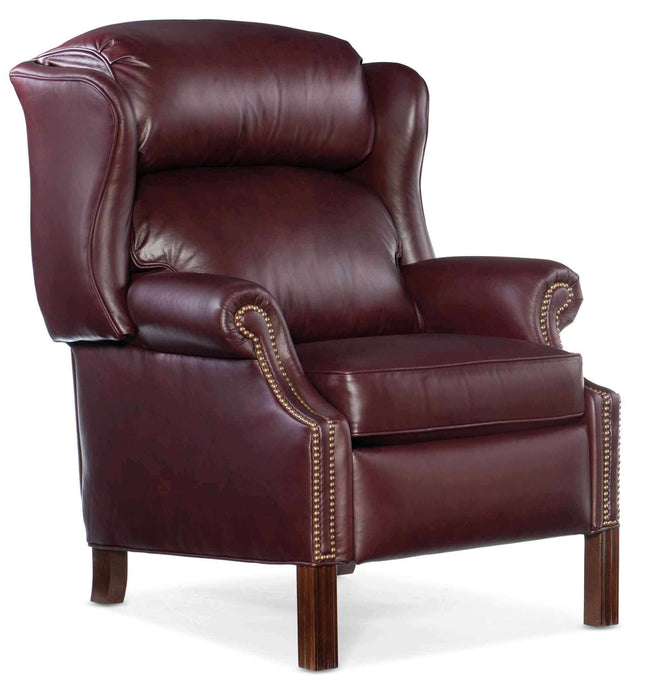 Leather Recliner With Chippendale Legs | American Heritage | Wellington's Fine Leather Furniture