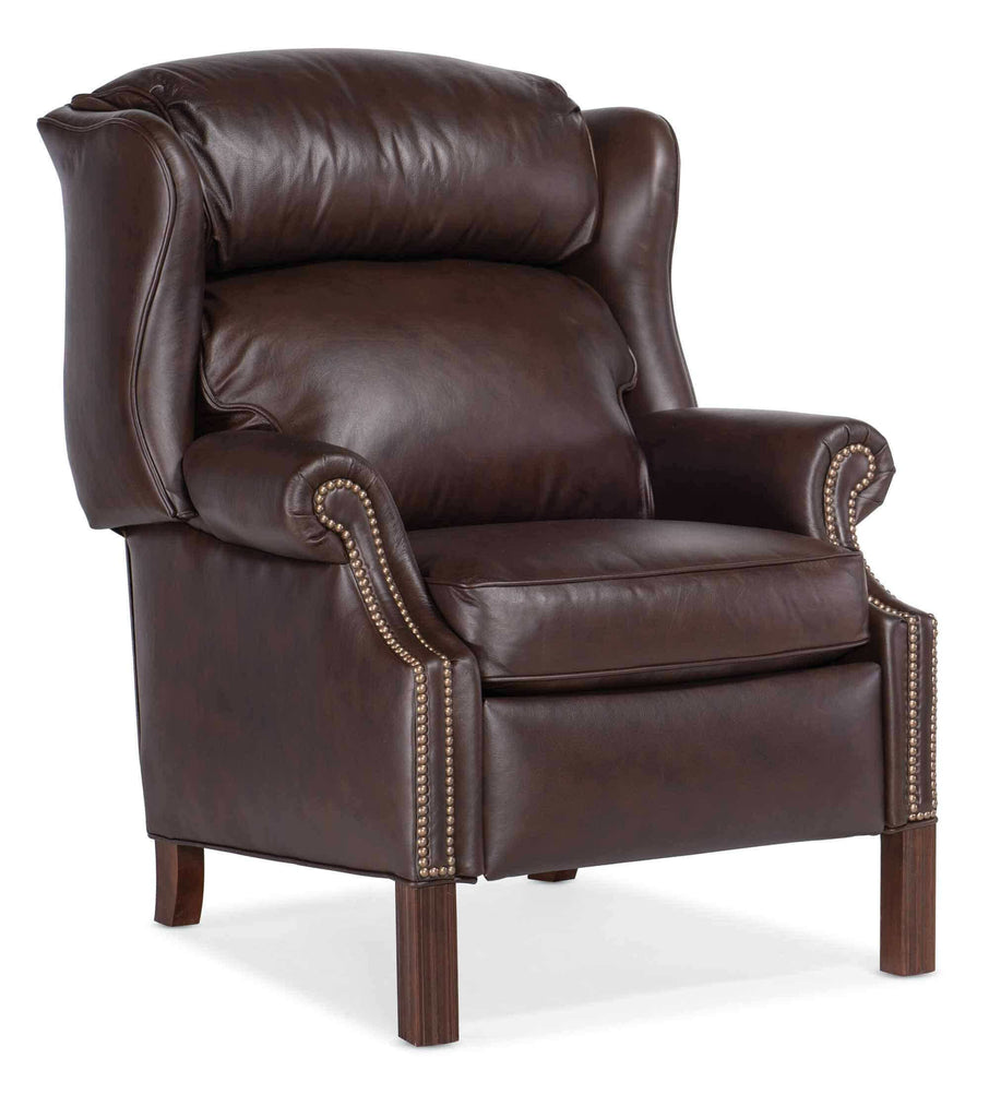 Leather Recliner With Chippendale Legs In Brown | Outlet Furniture | Wellington's Fine Leather Furniture