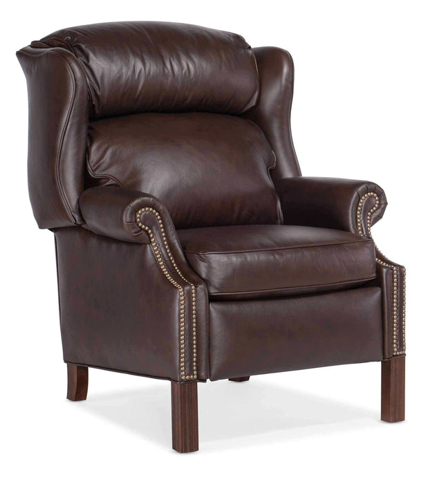 Leather Recliner With Chippendale Legs In Brown