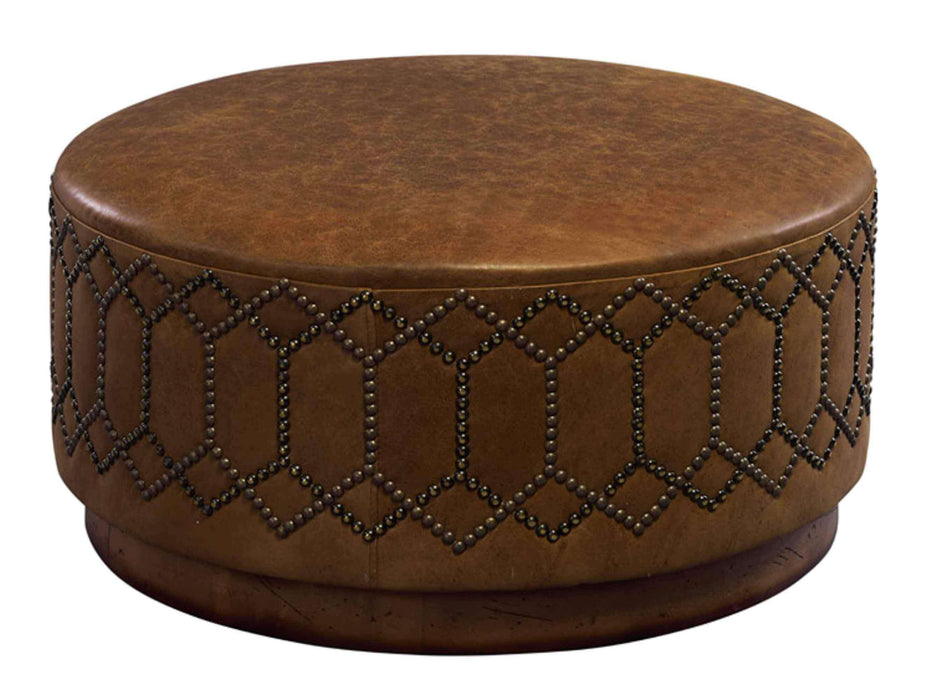 Brigham Leather Ottoman | American Luxury | Wellington's Fine Leather Furniture