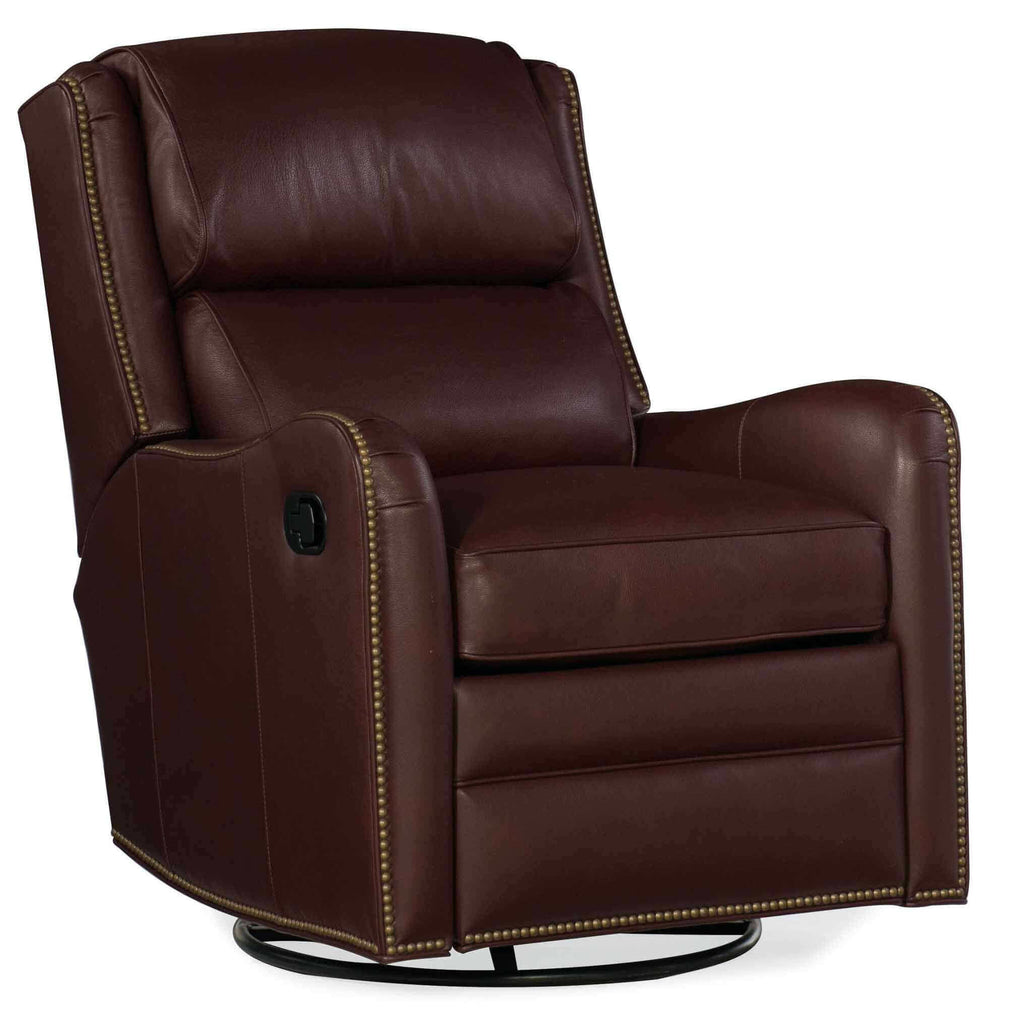 Henley Leather Swivel Glider Recliner | American Heritage | Wellington's Fine Leather Furniture