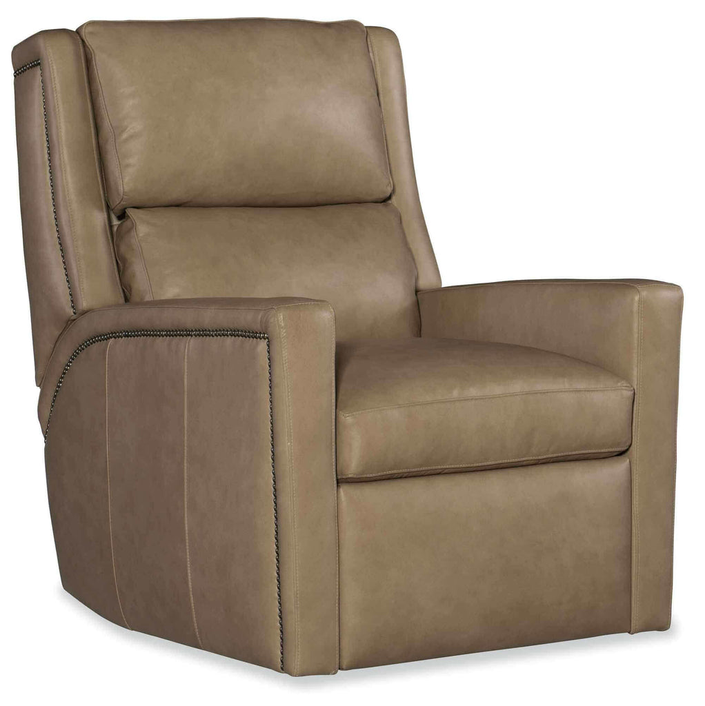 Norman Leather Power Swivel Glider Recliner With Articulating Headrest | American Heritage | Wellington's Fine Leather Furniture