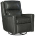 Norman Leather Power Swivel Glider Recliner With Articulating Headrest | American Heritage | Wellington's Fine Leather Furniture