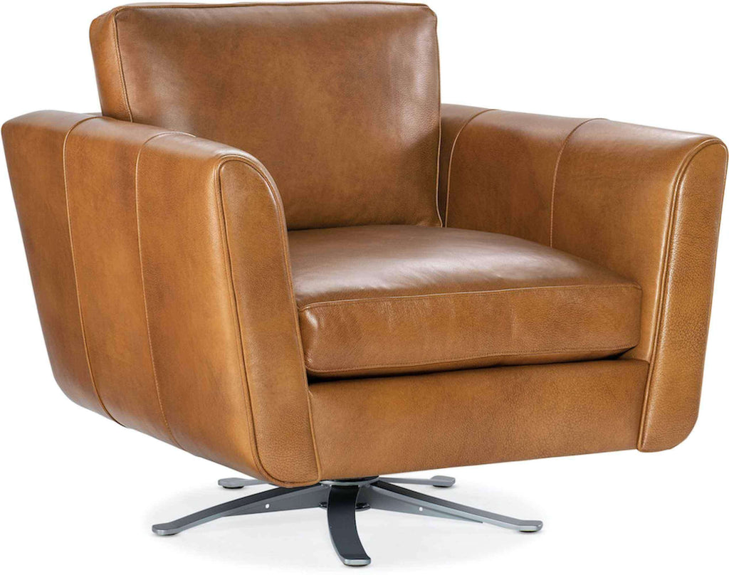 Alora Leather Swivel Chair | American Heritage | Wellington's Fine Leather Furniture