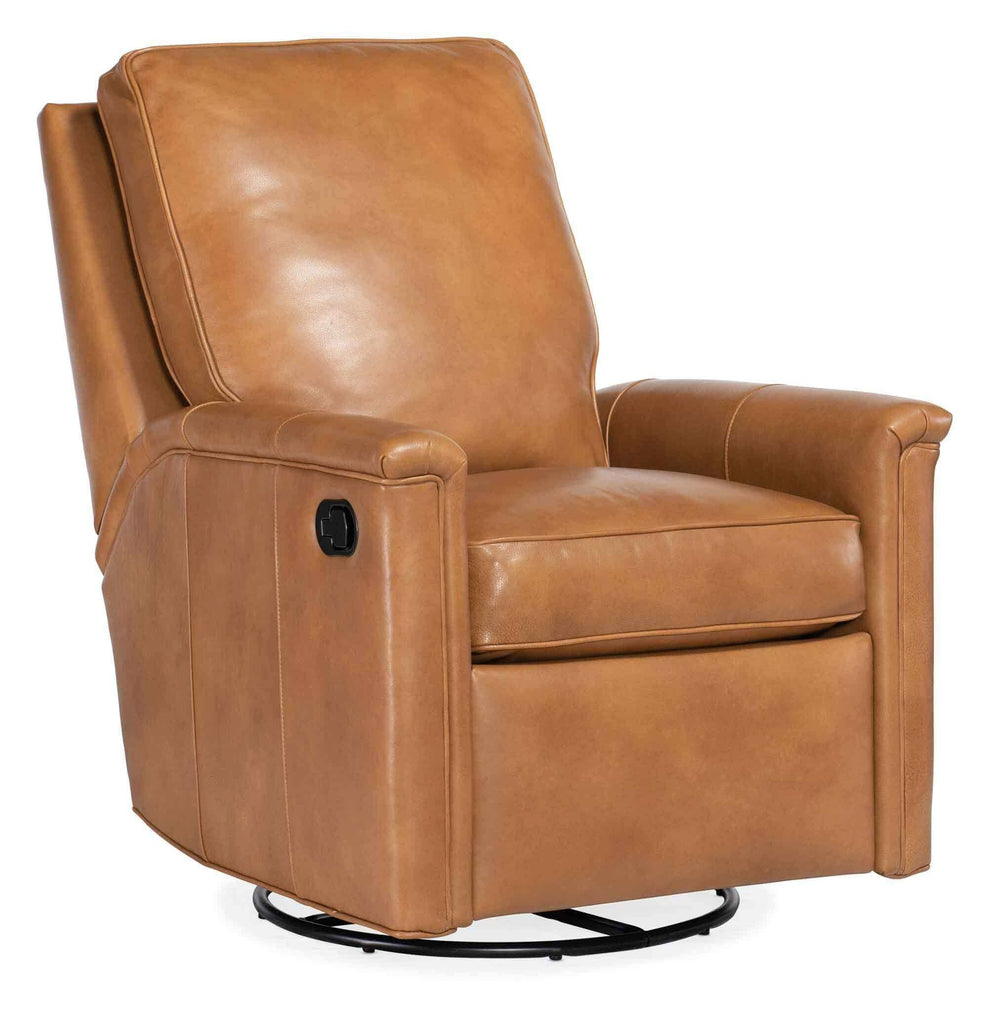 Nala Leather Swivel Glider Recliner | American Heritage | Wellington's Fine Leather Furniture