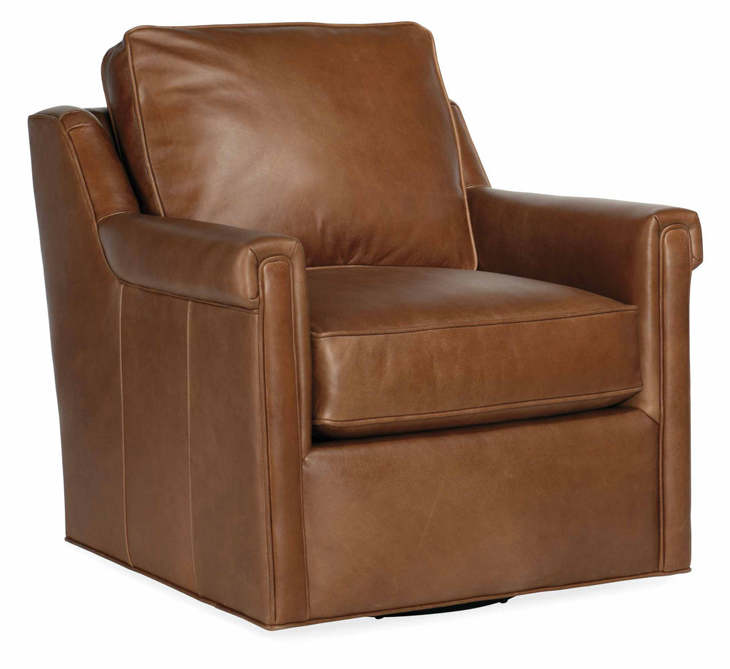 Finley Leather Swivel Chair | American Heritage | Wellington's Fine Leather Furniture