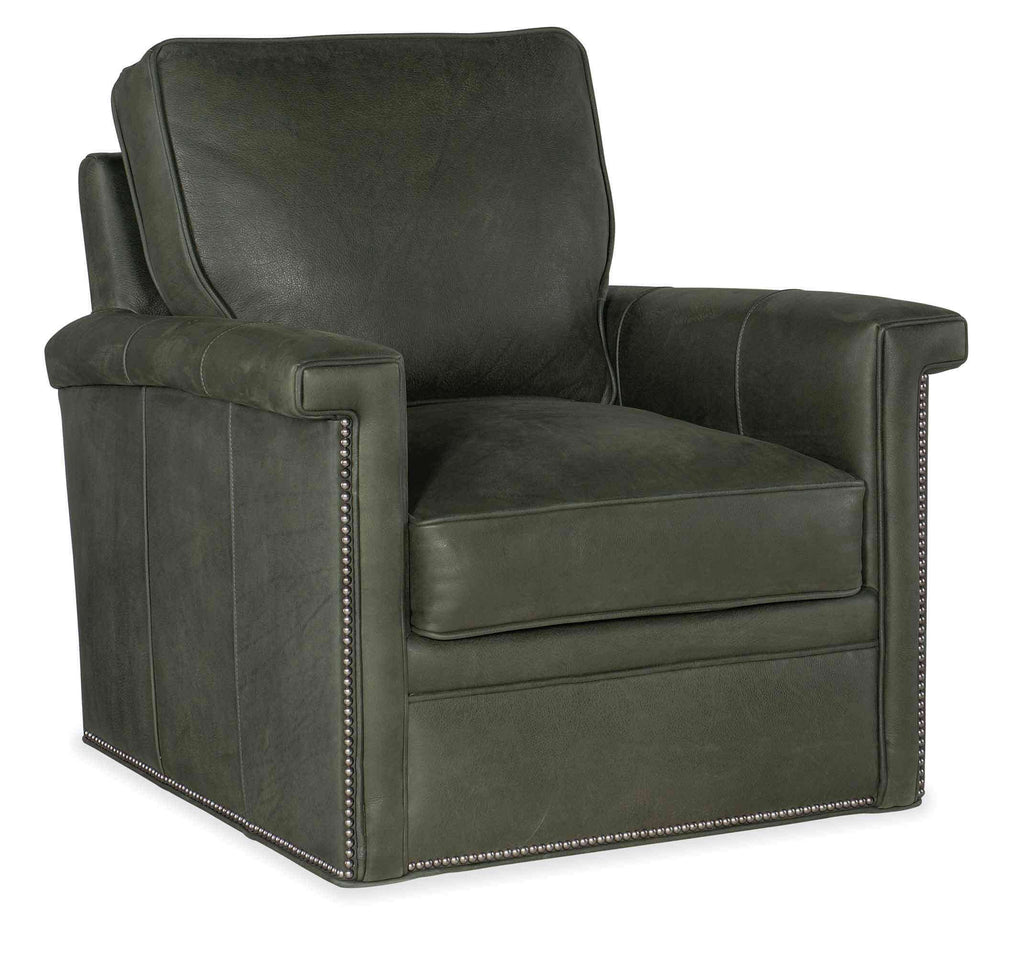 Mallory Leather Swivel Chair | American Heritage | Wellington's Fine Leather Furniture