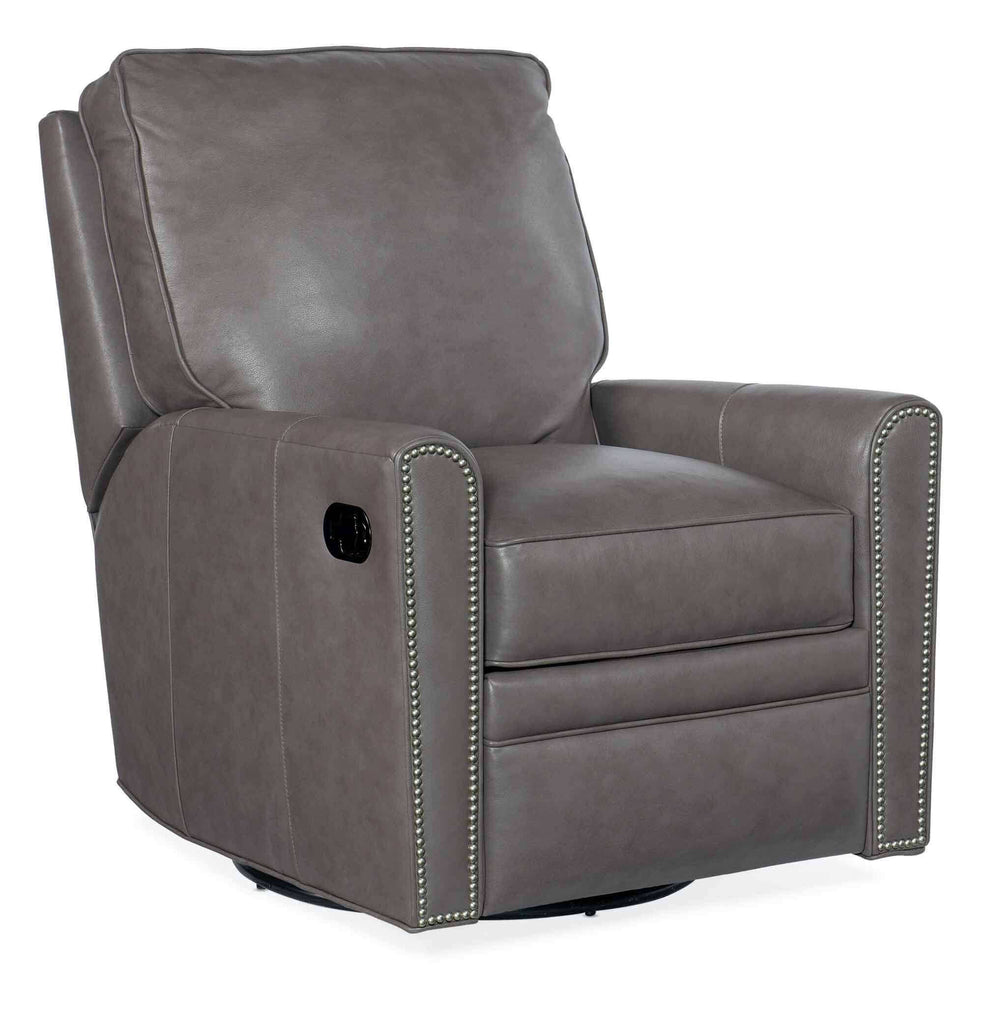 Manning Leather Swivel Glider Recliner | American Heritage | Wellington's Fine Leather Furniture