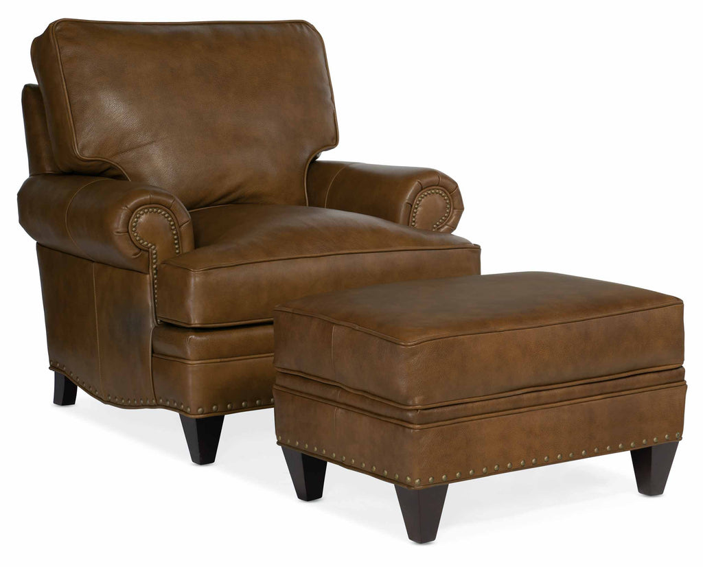 Carrado Leather Chair and Ottoman | Outlet Furniture | Wellington's Fine Leather Furniture