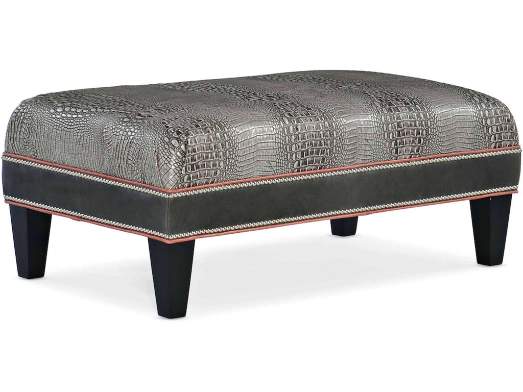 Nancy Leather Cocktail Ottoman | American Heritage | Wellington's Fine Leather Furniture