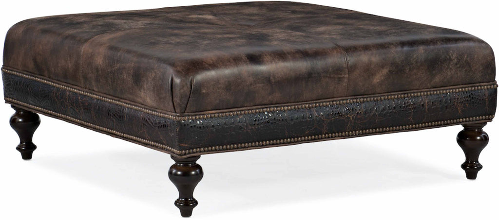 Chad Leather Cocktail Ottoman | American Heritage | Wellington's Fine Leather Furniture