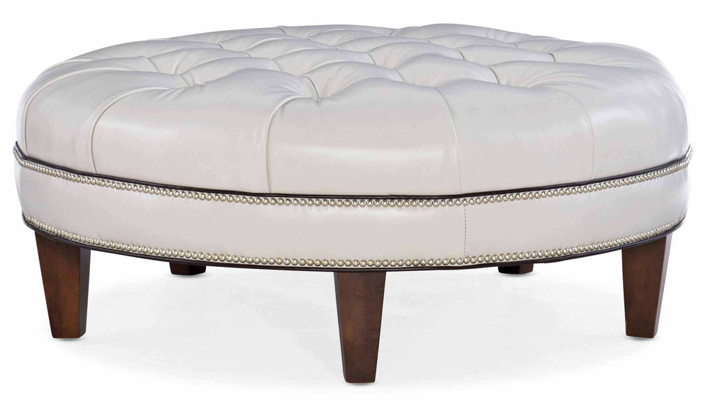 Vail Tufted Top Leather Cocktail Ottoman | American Heritage | Wellington's Fine Leather Furniture