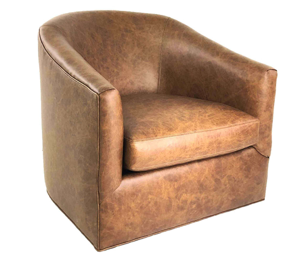 Levine Leather Swivel Chair | American Tradition | Wellington's Fine Leather Furniture