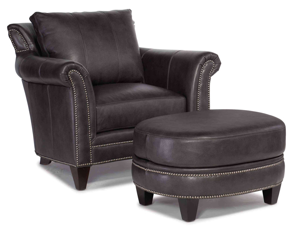 Richardson Leather Chair and Ottoman | Outlet Furniture | Wellington's Fine Leather Furniture