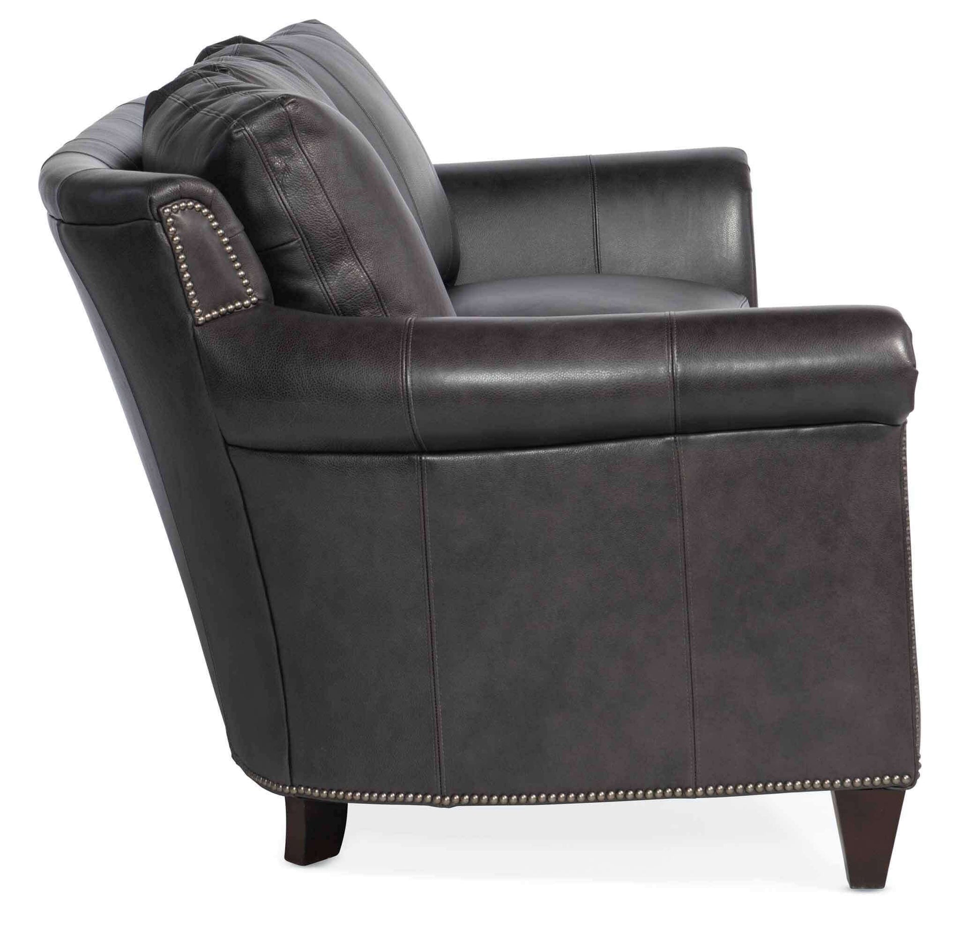 Richardson Leather Sofa in Charcoal Gray