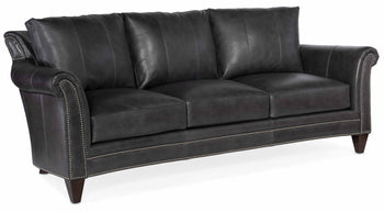 Richardson Leather Sofa in Charcoal Gray