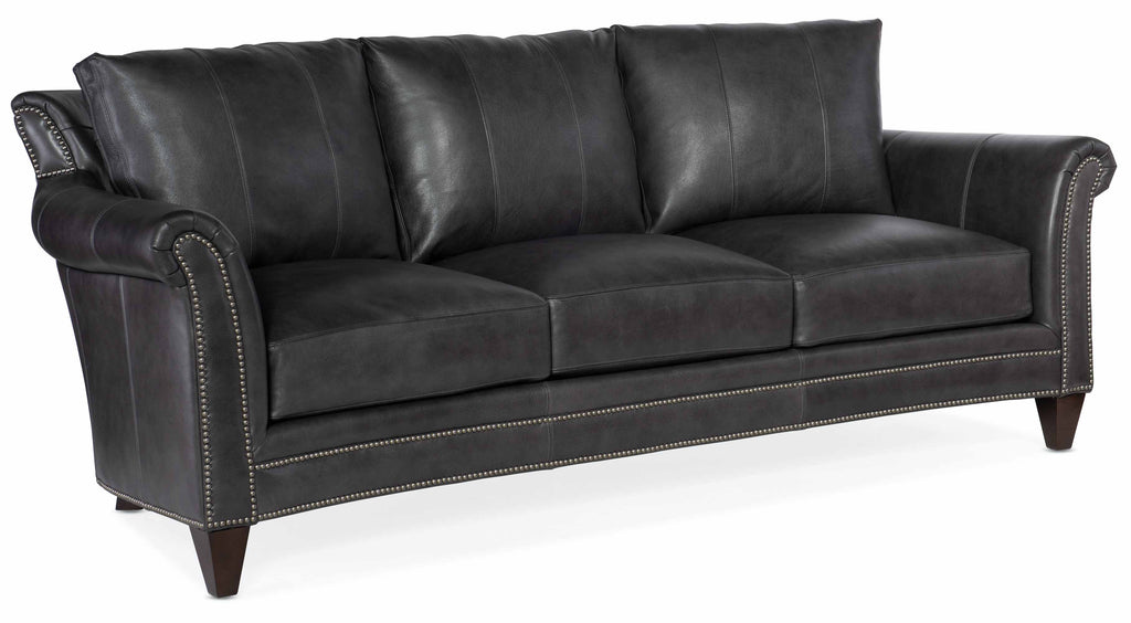 Richardson Leather Sofa in Charcoal Gray | Outlet Furniture | Wellington's Fine Leather Furniture