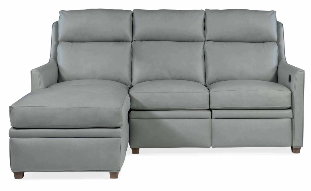 Wallen Leather Power Reclining Sofa With Chaise | American Heritage | Wellington's Fine Leather Furniture
