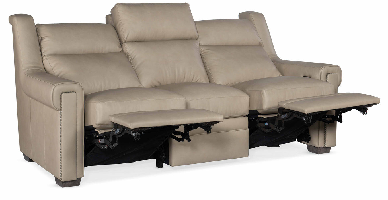 Huntsman Leather Power Reclining Sofa With Articulating Headrest | Outlet Furniture | Wellington's Fine Leather Furniture