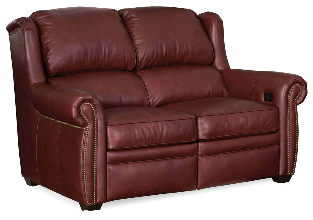 Royce Leather Power Reclining Loveseat With Articulating Headrest | American Heritage | Wellington's Fine Leather Furniture