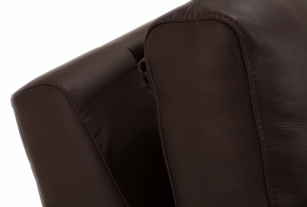 Aedon Leather Power Reclining Sofa With Articulating Headrest