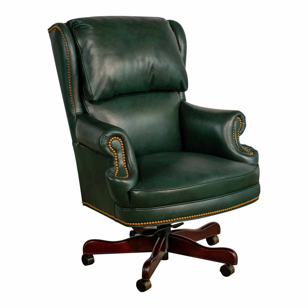 Queens Leather Swivel Tilt Executive Chair | American Luxury | Wellington's Fine Leather Furniture