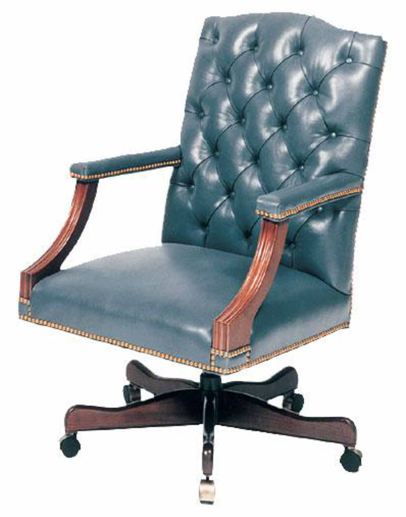 Langthorn Leather Tufted Swivel Tilt Executive Chair | American Luxury | Wellington's Fine Leather Furniture