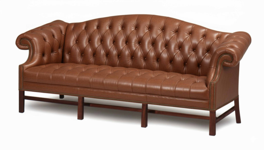Chippendale Leather Sofa