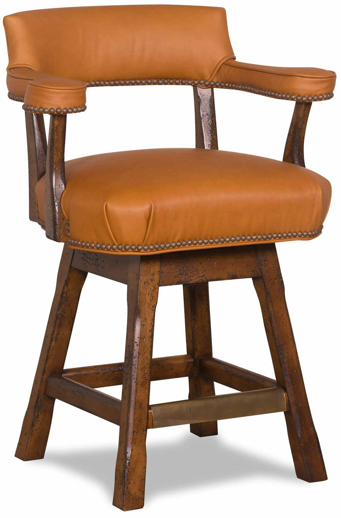Cheers Leather Swivel Bar Stool