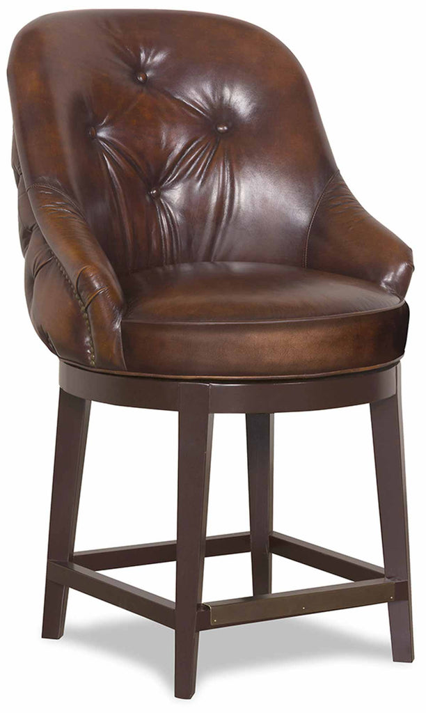 Bootlegger Leather Swivel Bar Stool